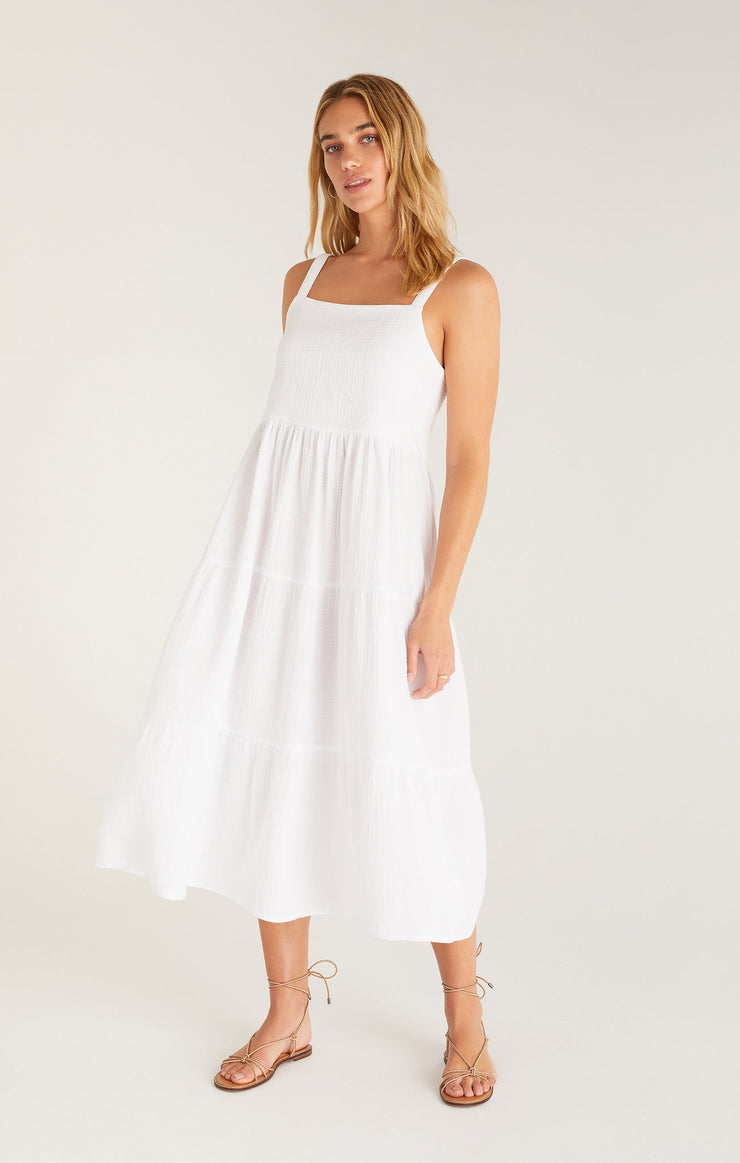 Tiered Cami Midi Dress in Modal-Cotton