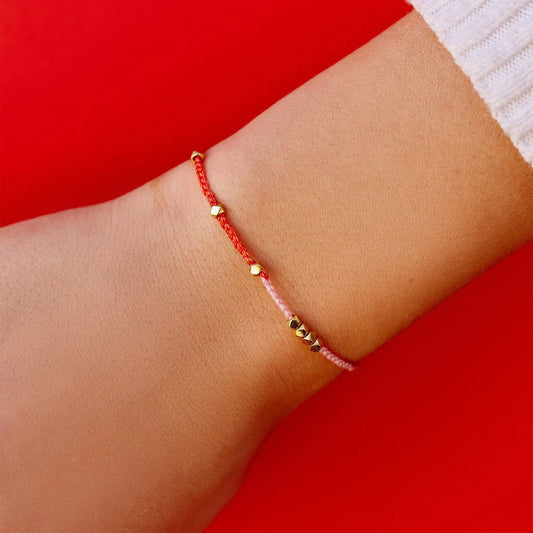 PURA VIDA BRACELET PINK AND RED TWO-TONE DAINTY